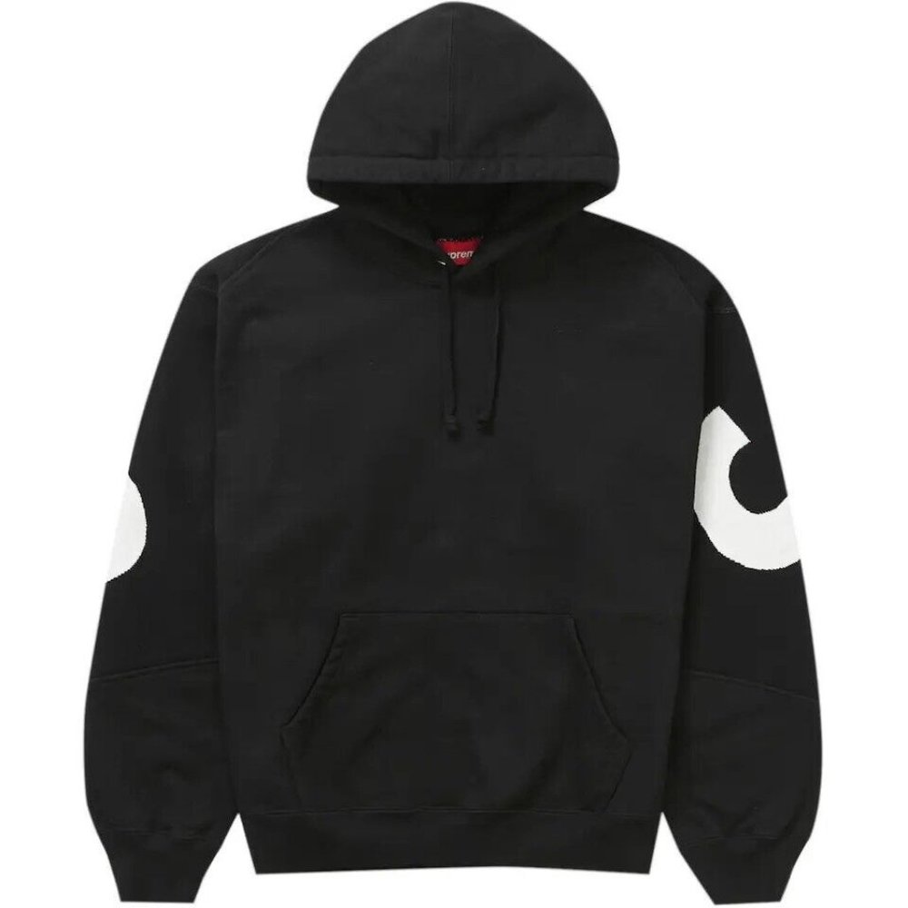 Supreme Big Logo Jacquard Hooded Sweatshirt Black Size Large